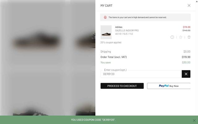 BSTN checkout page showing BSTN coupon code box | Screenshot taken by SimplyCodes community member on Aug 27, 2025