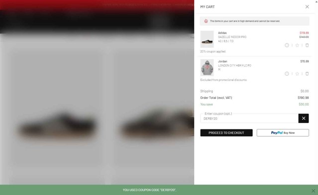 BSTN checkout page showing BSTN coupon code box | Screenshot taken by SimplyCodes community member on Aug 27, 2025