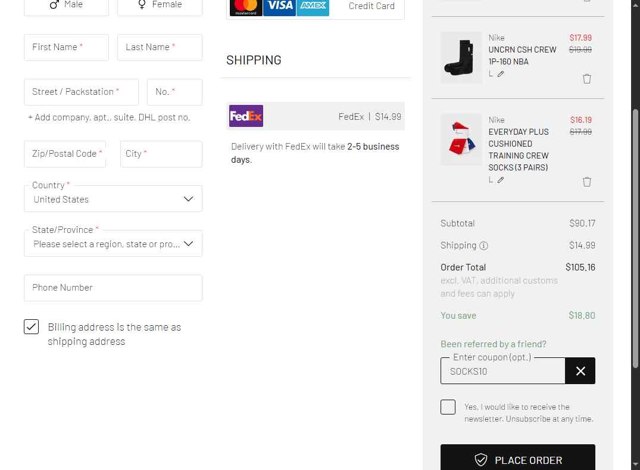 BSTN checkout page showing BSTN coupon code box | Screenshot taken by SimplyCodes community member on Aug 21, 2025