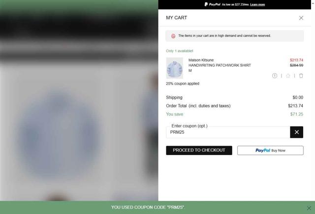 BSTN checkout page showing BSTN coupon code box | Screenshot taken by SimplyCodes community member on Sep 13, 2025