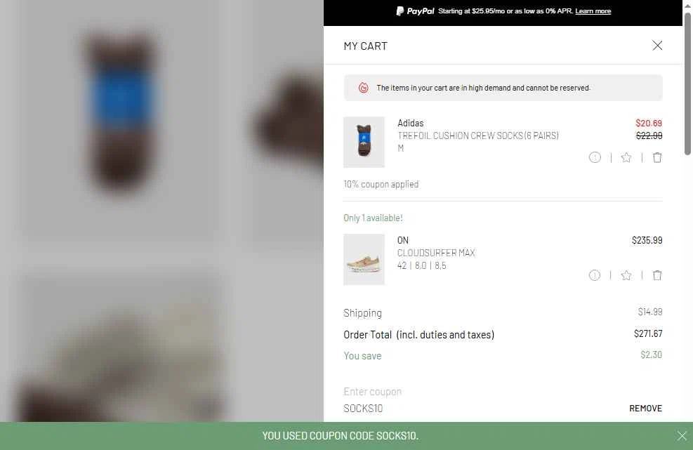 BSTN checkout page showing BSTN coupon code box | Screenshot taken by SimplyCodes community member on Jan 22, 2026