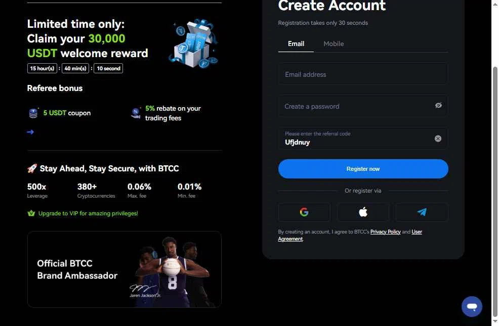 BTCC checkout page showing BTCC promo code box | Screenshot taken by SimplyCodes community member on Dec 9, 2025