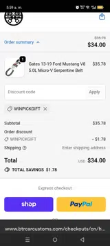 WINPICKGIFT coupon verification screenshot