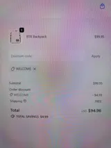 WELCOME coupon verification screenshot