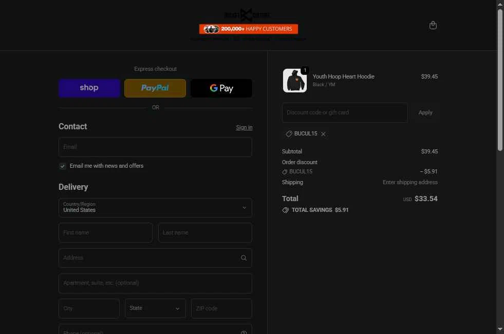Bucket Culture checkout page showing Bucket Culture promo code box | Screenshot taken by SimplyCodes community member on Feb 20, 2026