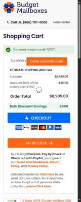 QF35 coupon verification screenshot