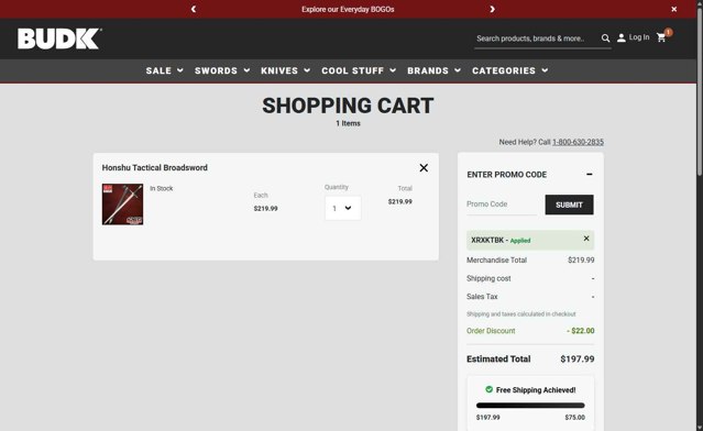 Budk.com checkout page showing Budk.com promo code box | Screenshot taken by SimplyCodes community member on Jul 11, 2025