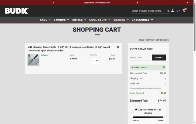 Budk.com checkout page showing Budk.com promo code box | Screenshot taken by SimplyCodes community member on Aug 8, 2025