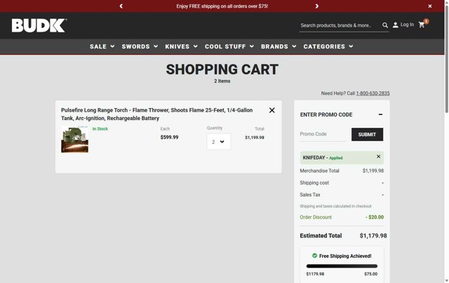Budk.com checkout page showing Budk.com promo code box | Screenshot taken by SimplyCodes community member on Aug 22, 2025