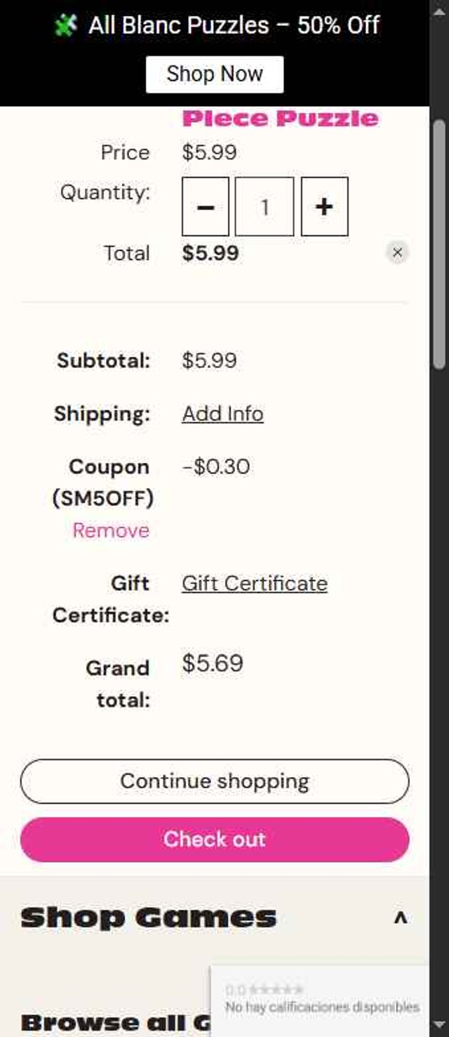 Buffalo Games checkout page showing Buffalo Games coupon code box | Screenshot taken by SimplyCodes community member on Aug 13, 2025