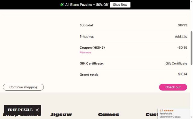 Buffalo Games checkout page showing Buffalo Games coupon code box | Screenshot taken by SimplyCodes community member on Aug 13, 2025