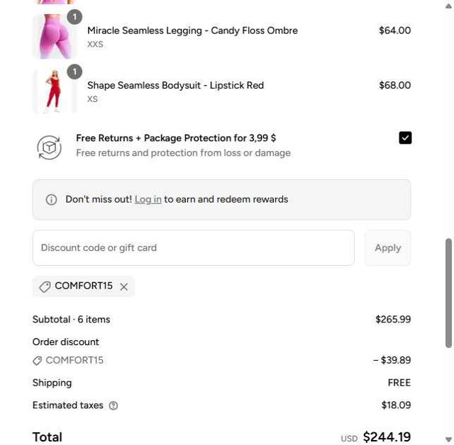 Buffbunny checkout page showing Buffbunny discount code box | Screenshot taken by SimplyCodes community member on Aug 28, 2025