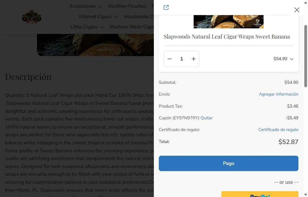 Buitrago Cigars checkout page showing Buitrago Cigars coupon code box | Screenshot taken by SimplyCodes community member on Oct 14, 2025