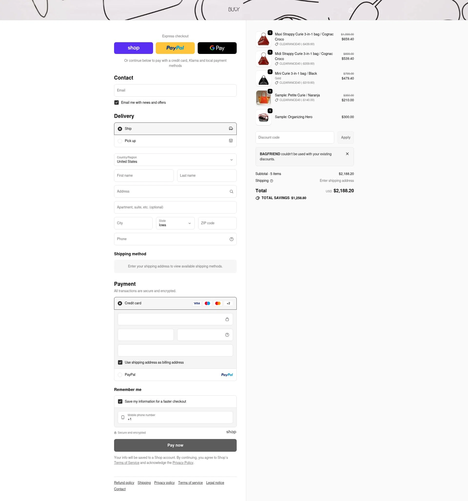 Bukvy checkout page showing Bukvy promo code box | Screenshot taken by SimplyCodes community member on Dec 28, 2025