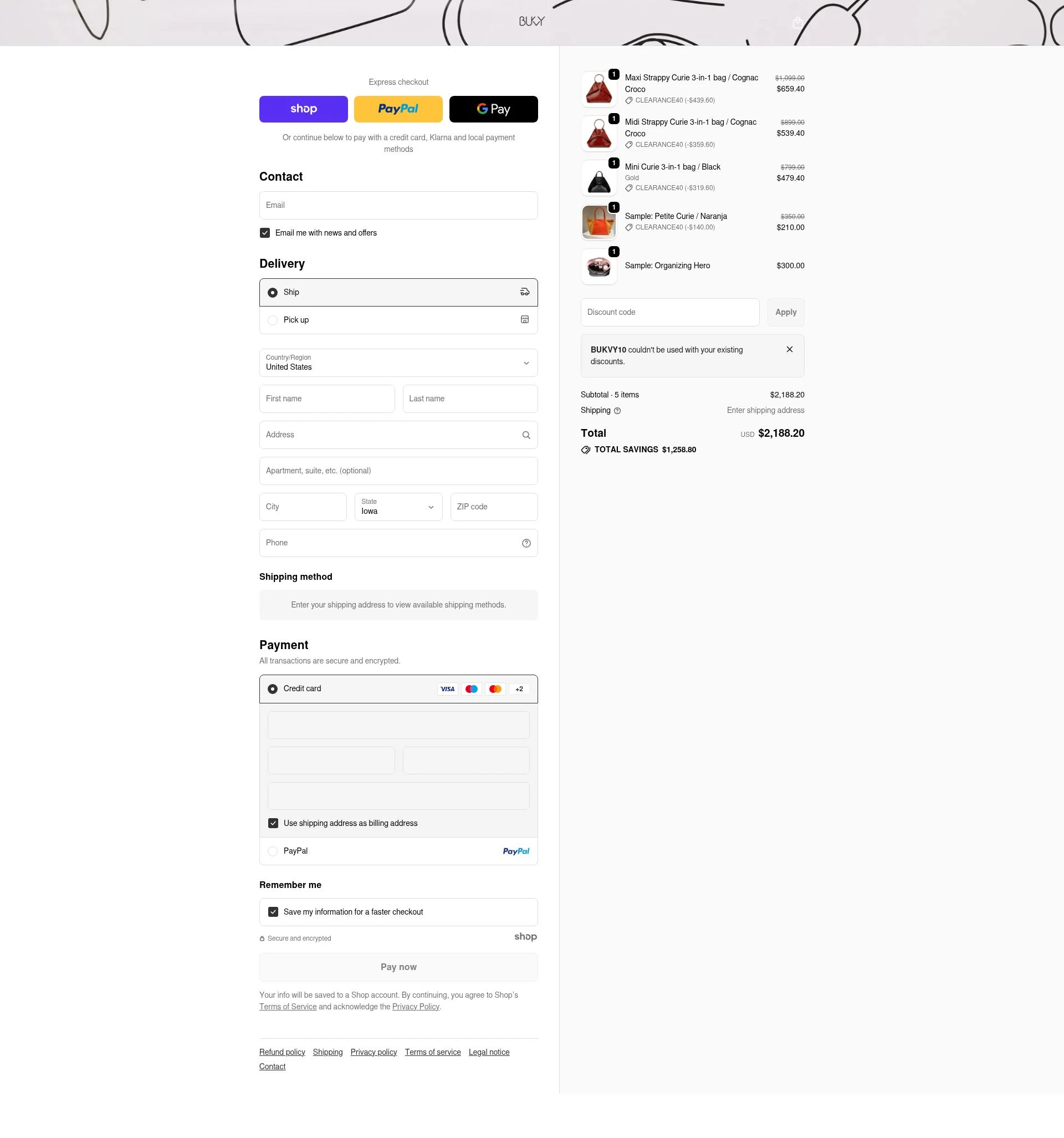Bukvy checkout page showing Bukvy promo code box | Screenshot taken by SimplyCodes community member on Dec 28, 2025