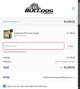 Bulldog Targets coupon verification screenshot