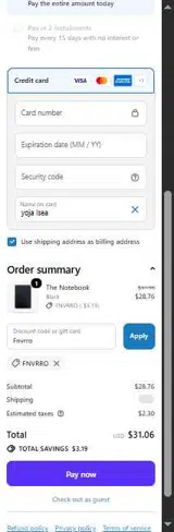 Bullet Journal coupon verification screenshot