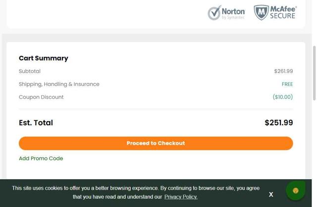 Bullion.com checkout page showing Bullion.com promo code box | Screenshot taken by SimplyCodes community member on May 15, 2025