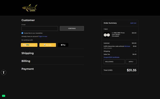Bullion Shark checkout page showing Bullion Shark coupon code box | Screenshot taken by SimplyCodes community member on Aug 20, 2025