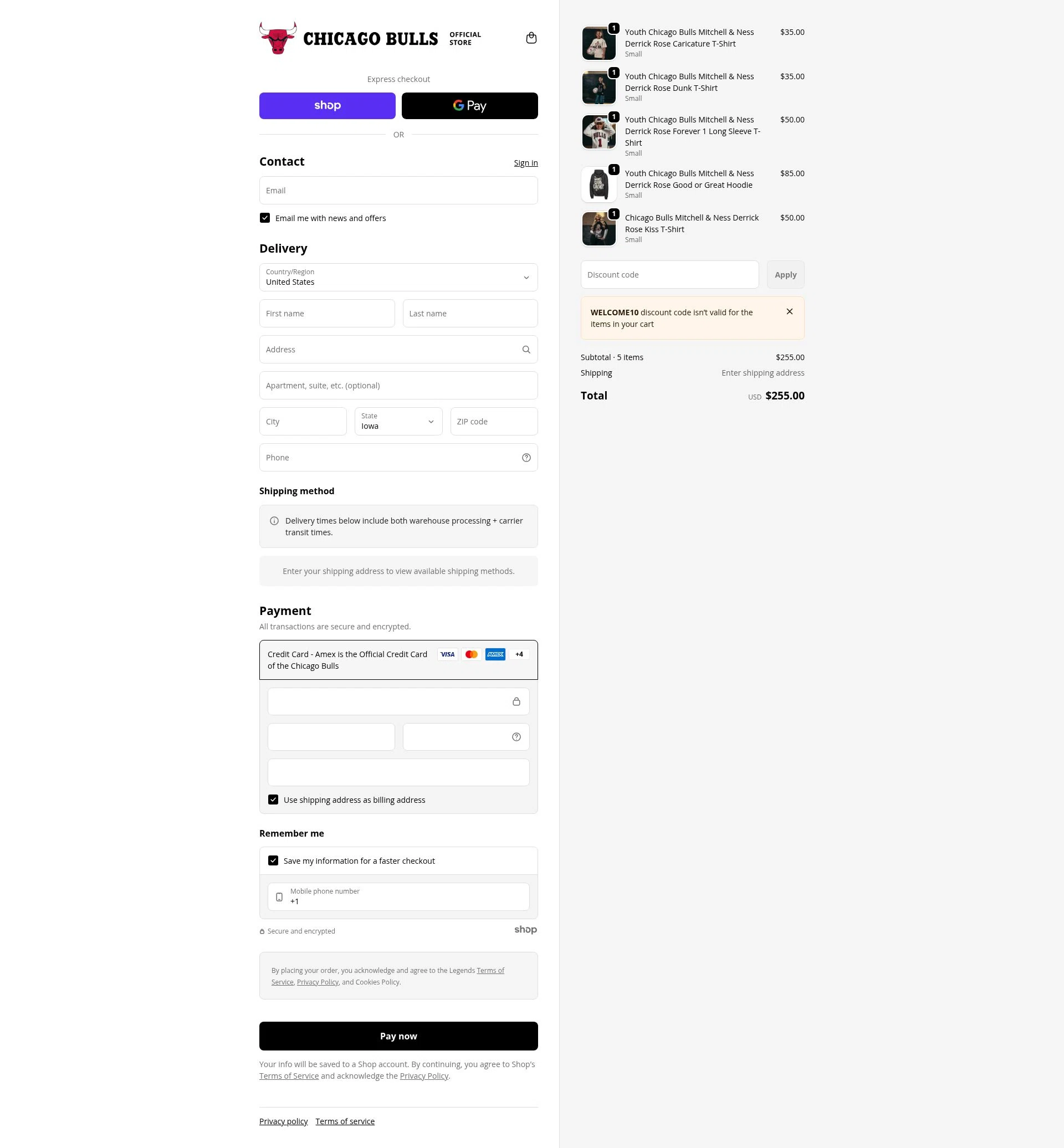 Chicago Bulls Store checkout page showing Chicago Bulls Store discount code box | Screenshot taken by SimplyCodes community member on Jan 28, 2026