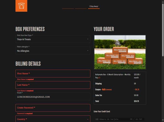 Bullymake checkout page showing Bullymake coupon code box | Screenshot taken by SimplyCodes community member on Sep 3, 2025