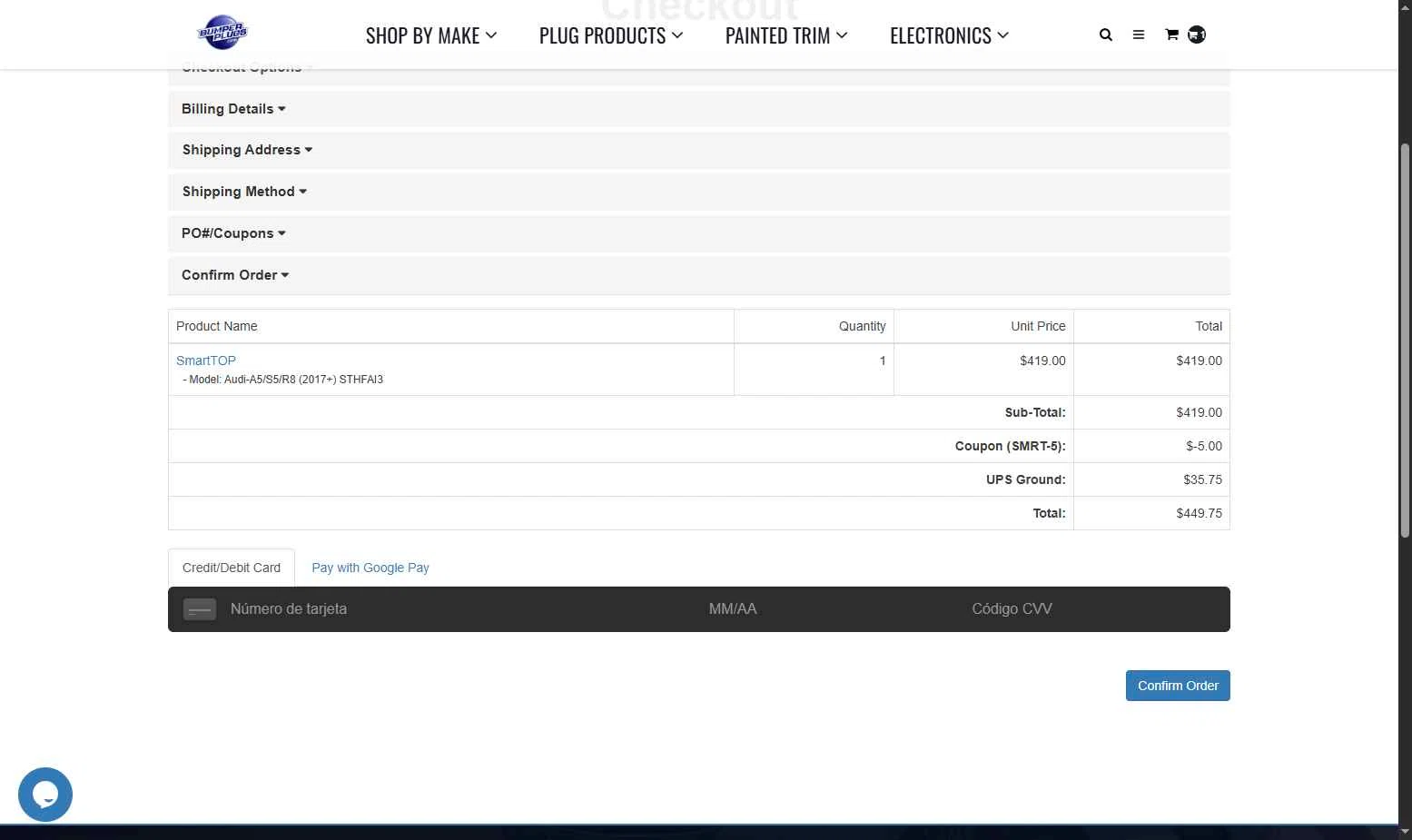 BumperPlugs.com checkout page showing BumperPlugs.com coupon code box | Screenshot taken by SimplyCodes community member on Jan 7, 2026