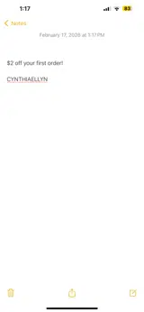CYNTHIAELLYN coupon verification screenshot