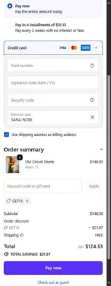 GET15 coupon verification screenshot