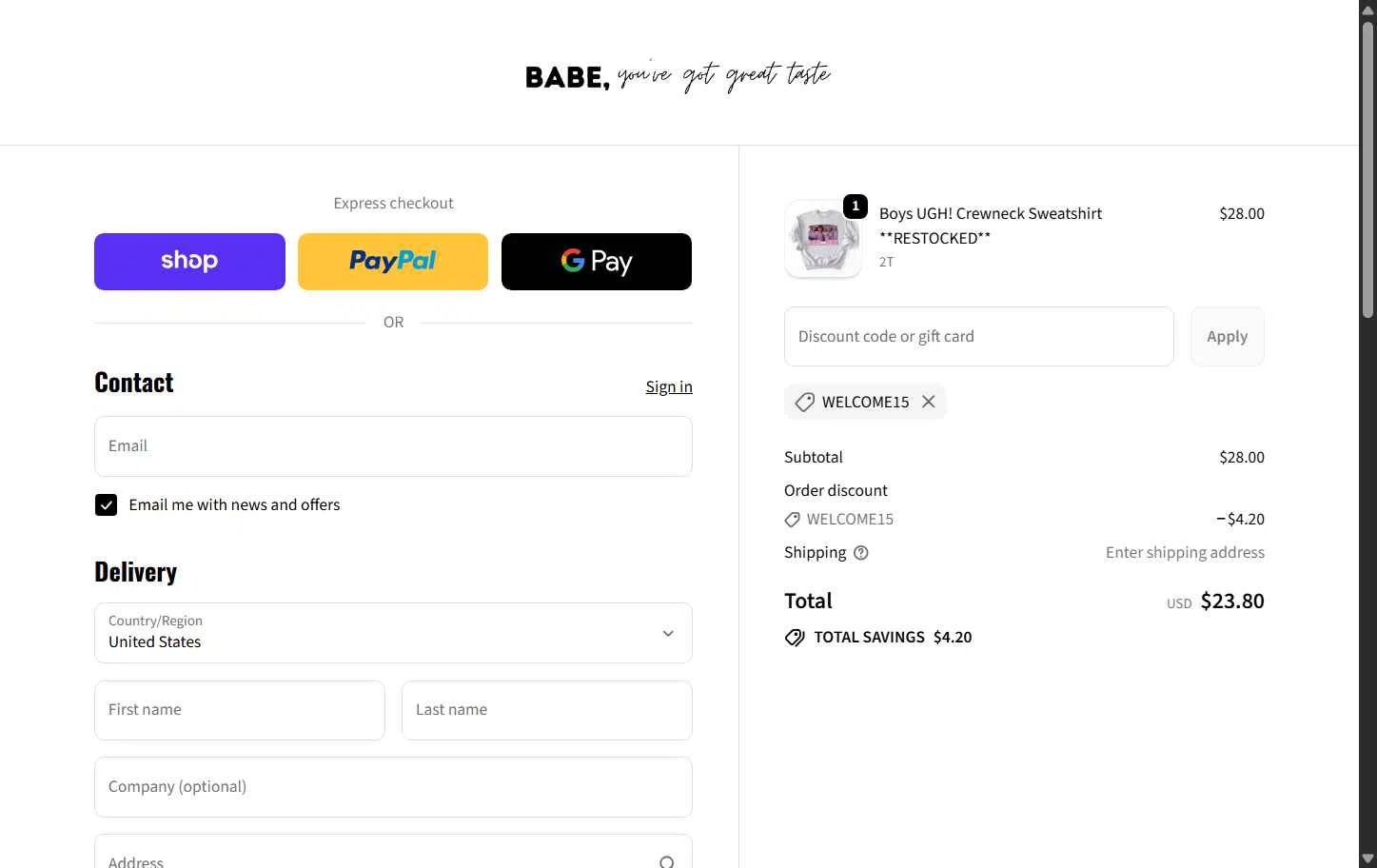 Bunny Knots checkout page showing Bunny Knots discount code box | Screenshot taken by SimplyCodes community member on Feb 10, 2026