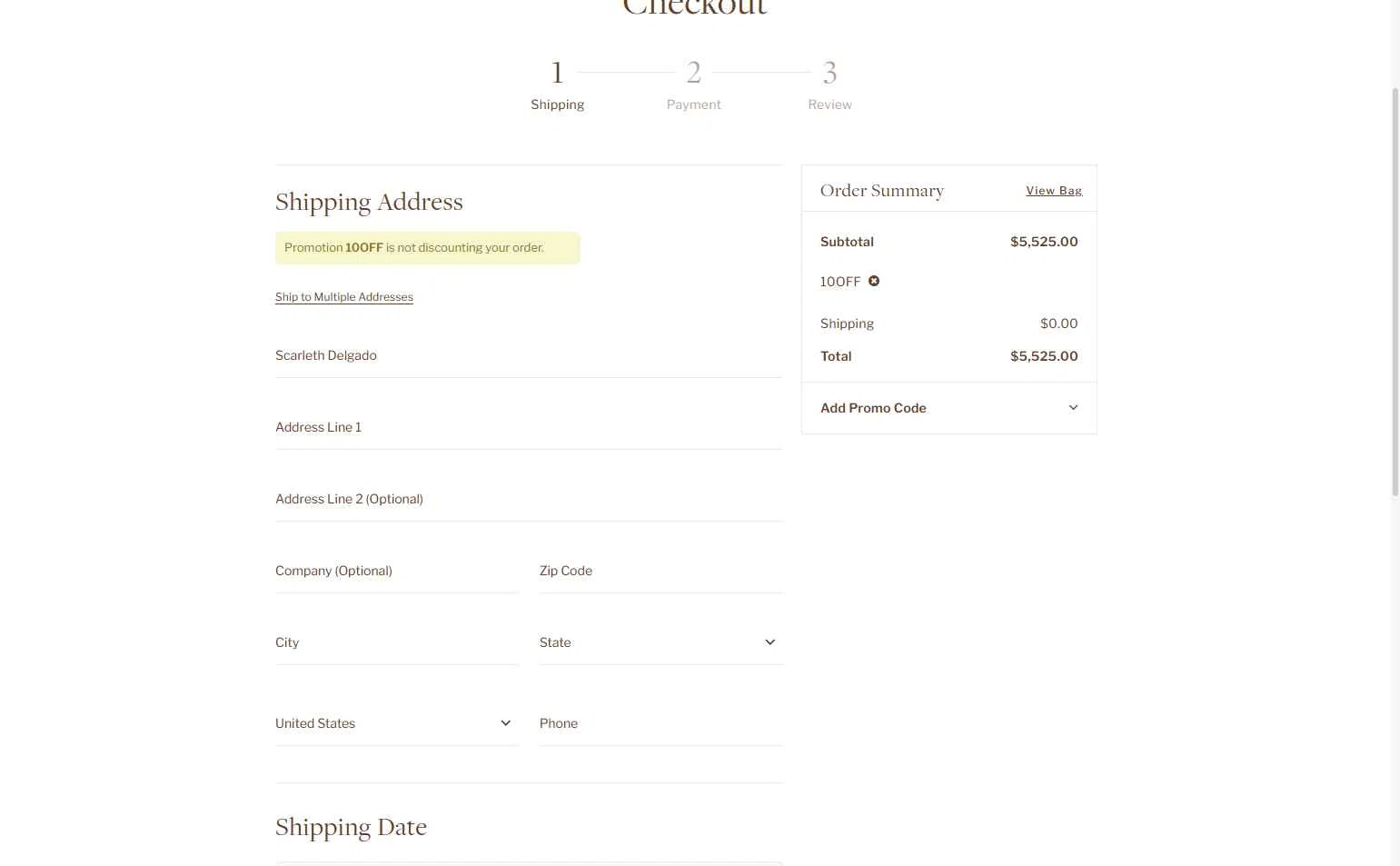 Burdick Chocolate checkout page showing Burdick Chocolate promo code box | Screenshot taken by SimplyCodes community member on Oct 8, 2025