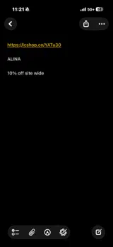 ALINA coupon verification screenshot