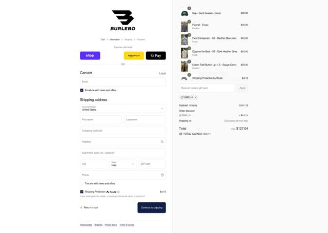 Burlebo checkout page showing Burlebo discount code box | Screenshot taken by SimplyCodes community member on Sep 8, 2025