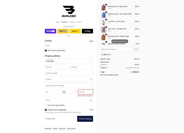 Burlebo checkout page showing Burlebo discount code box | Screenshot taken by SimplyCodes community member on Aug 27, 2025