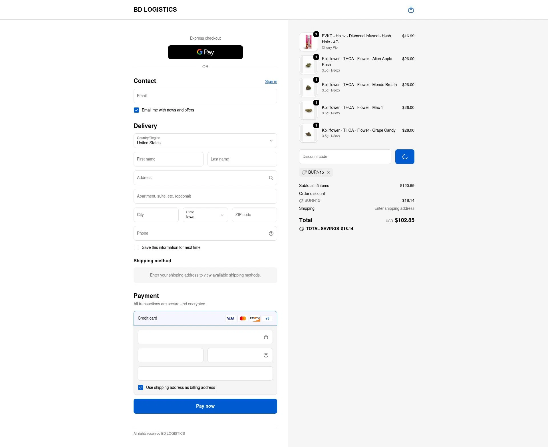 Burning Daily checkout page showing Burning Daily discount code box | Screenshot taken by SimplyCodes community member on Dec 28, 2025
