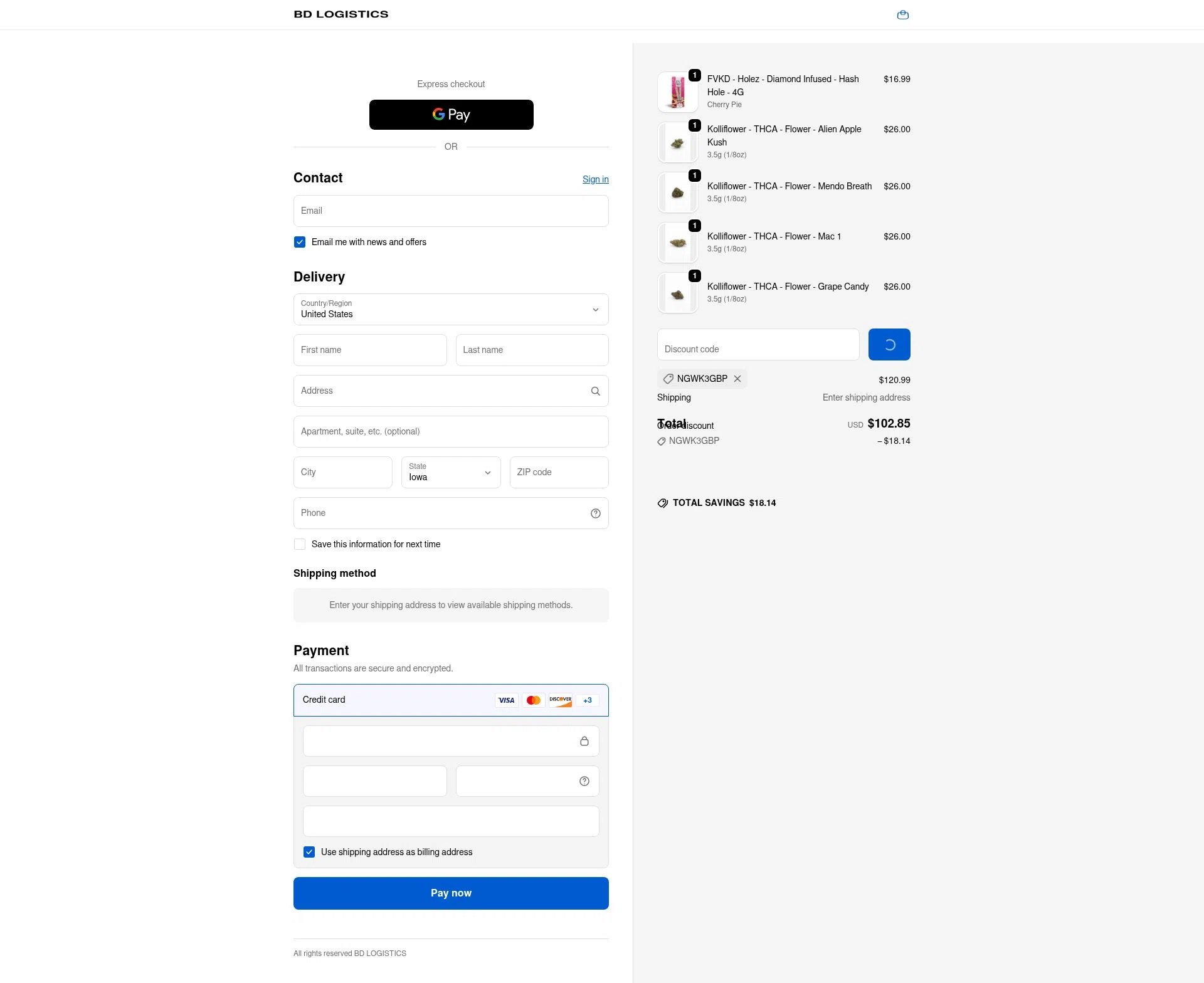 Burning Daily checkout page showing Burning Daily discount code box | Screenshot taken by SimplyCodes community member on Jan 7, 2026