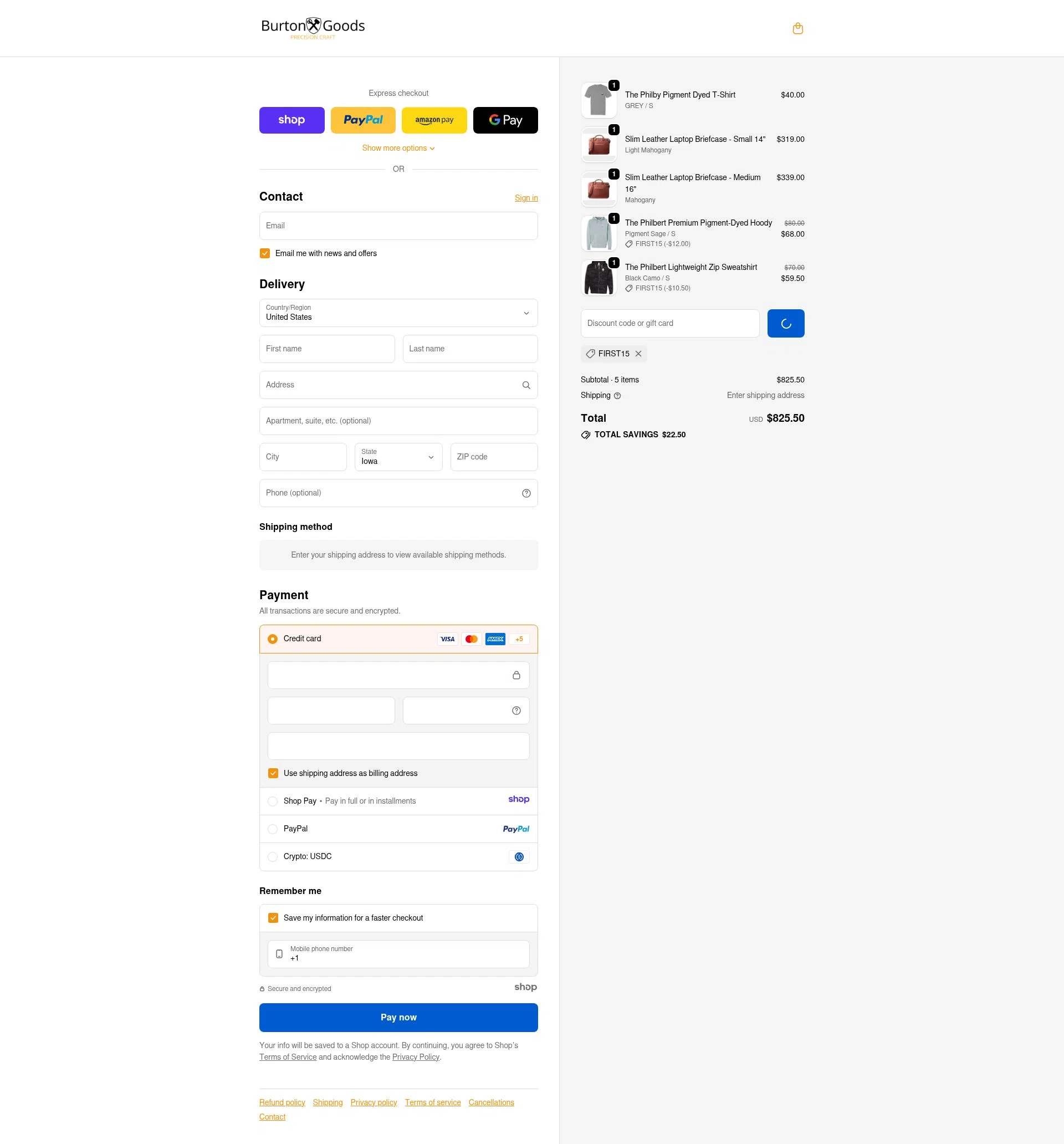 Burton Goods checkout page showing Burton Goods promo code box | Screenshot taken by SimplyCodes community member on Jan 5, 2026