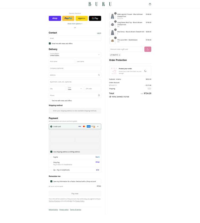 Buru checkout page showing Buru discount code box | Screenshot taken by SimplyCodes community member on Sep 5, 2025