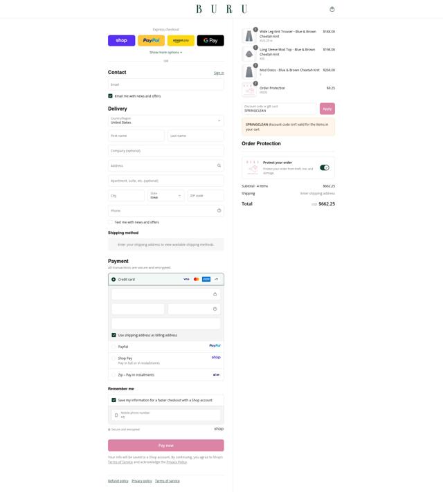 Buru checkout page showing Buru discount code box | Screenshot taken by SimplyCodes community member on Sep 13, 2025