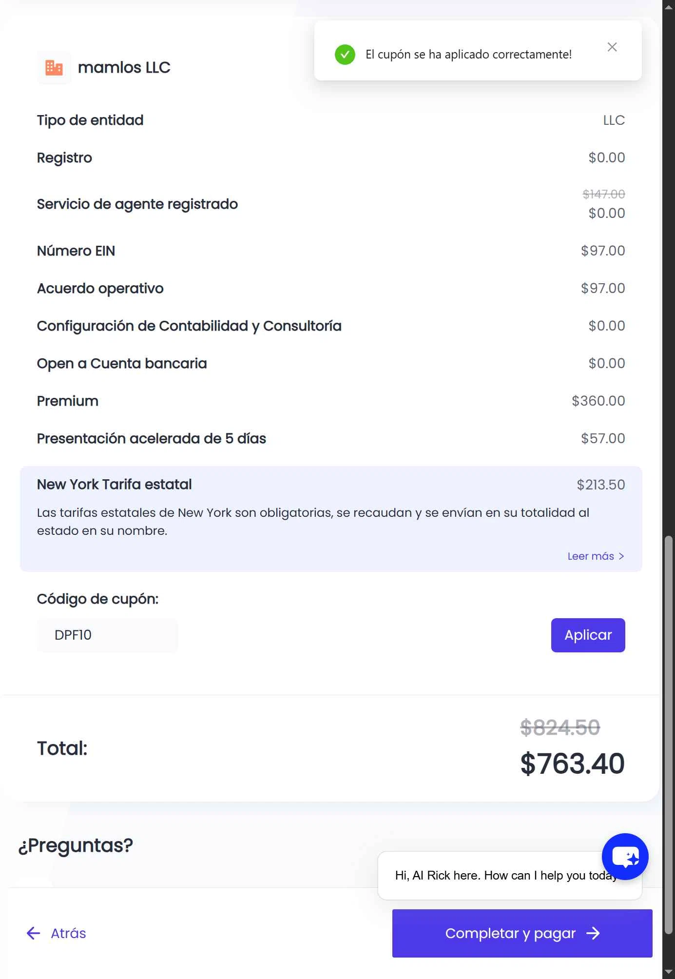 Business Anywhere checkout page showing Business Anywhere promo code box | Screenshot taken by SimplyCodes community member on Jul 30, 2025