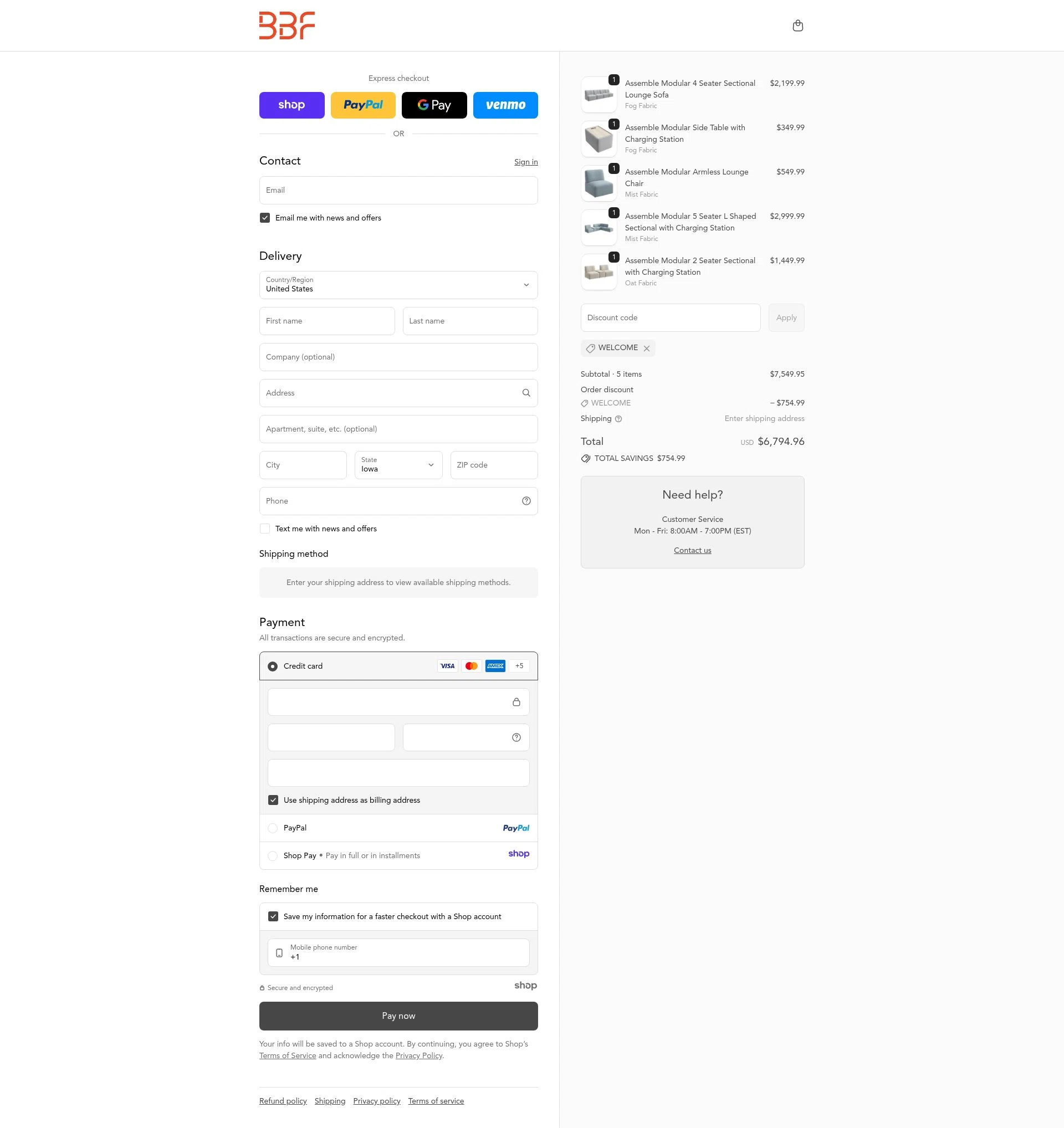 Bush Business Furniture checkout page showing Bush Business Furniture coupon code box | Screenshot taken by SimplyCodes community member on Dec 3, 2025