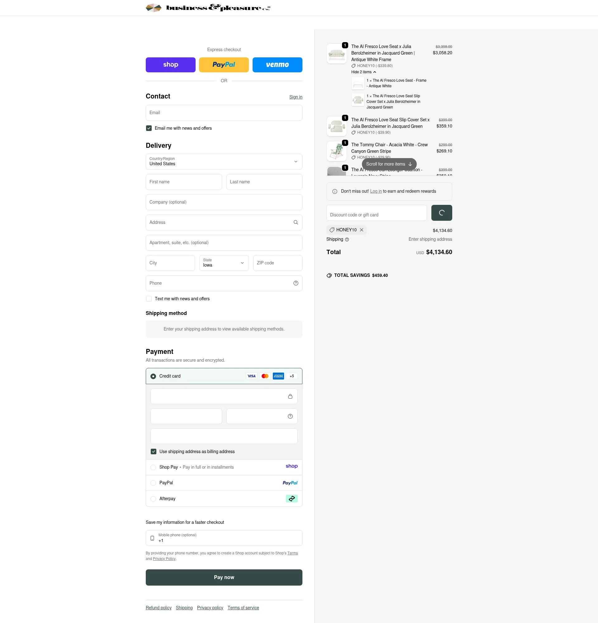 Business & Pleasure checkout page showing Business & Pleasure discount code box | Screenshot taken by SimplyCodes community member on Jan 17, 2026