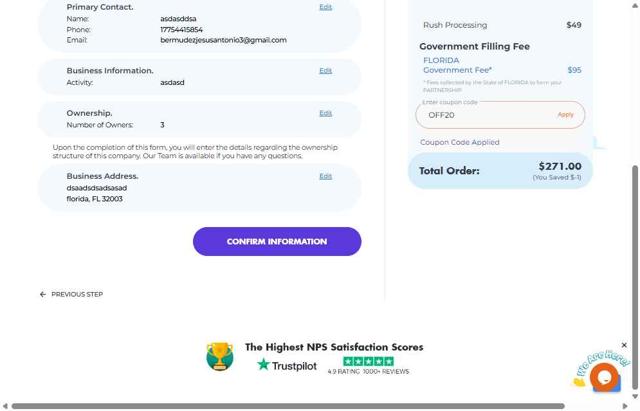 BusinessRocket checkout page showing BusinessRocket promo code box | Screenshot taken by SimplyCodes community member on Jun 13, 2025