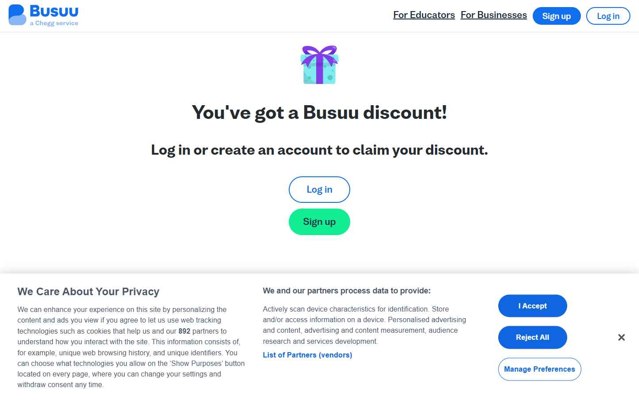 Busuu checkout page showing Busuu promo code box | Screenshot taken by SimplyCodes community member on Aug 13, 2025