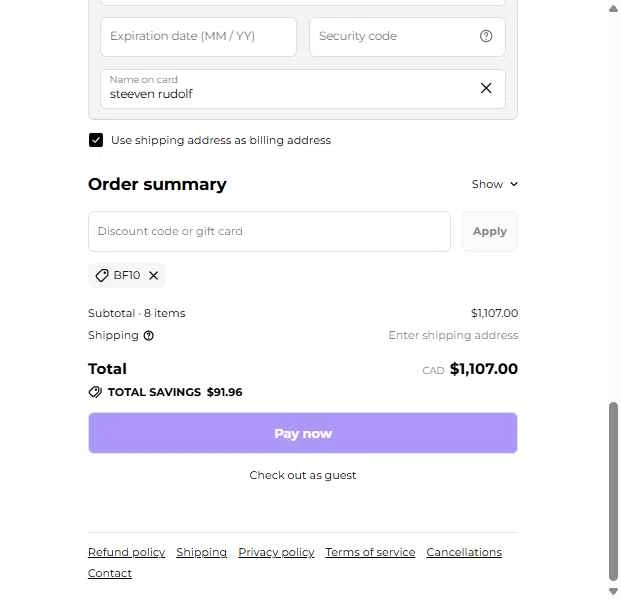 Busy Bee Tools checkout page showing Busy Bee Tools coupon code box | Screenshot taken by SimplyCodes community member on Nov 24, 2025