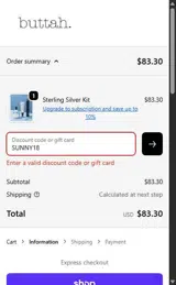 SUNNY18 coupon verification screenshot