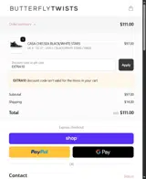 Butterfly Twists coupon verification screenshot