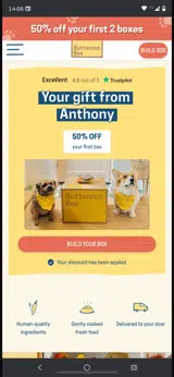 Happypaws50 coupon verification screenshot