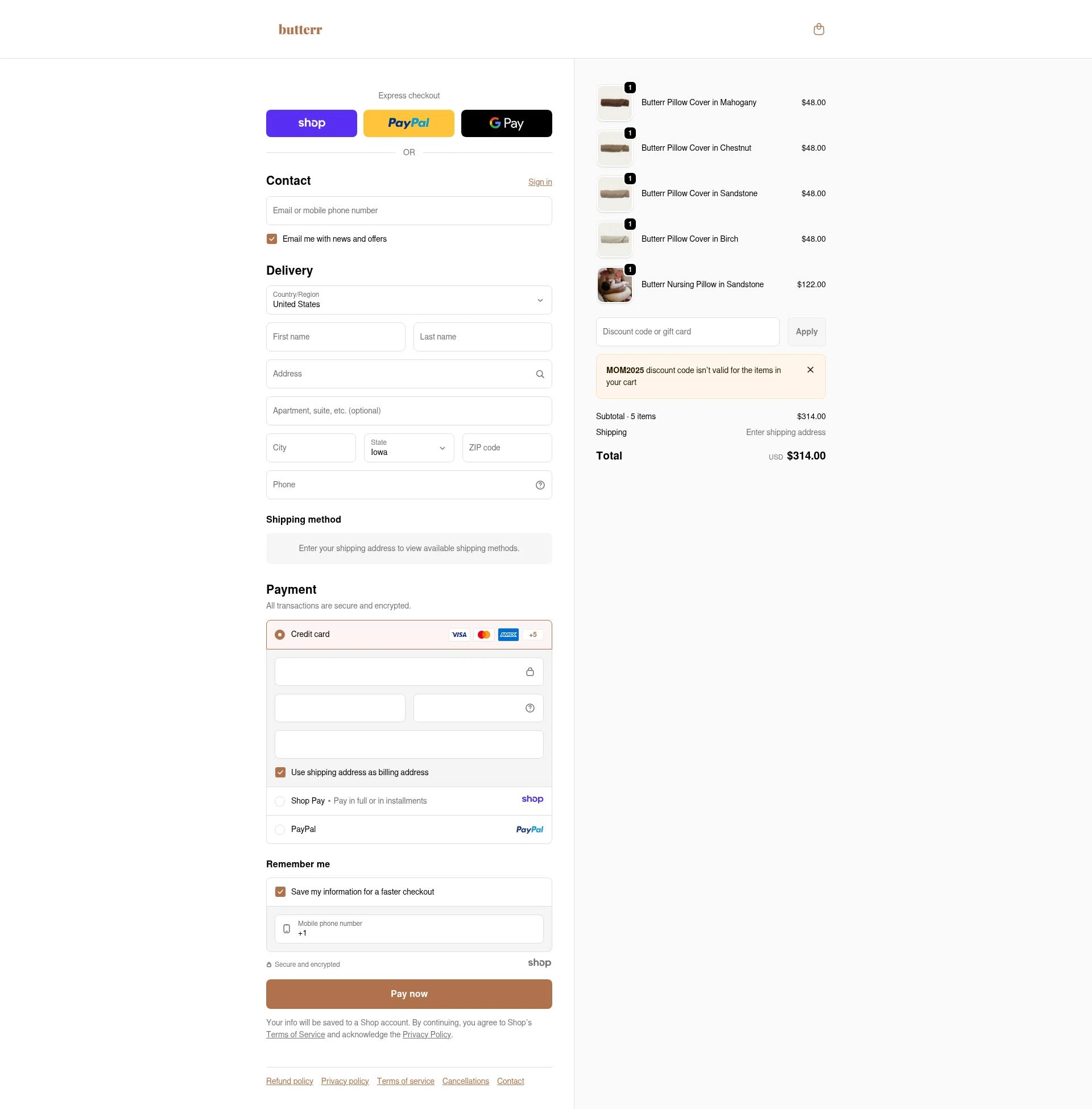 Butterr checkout page showing Butterr promo code box | Screenshot taken by SimplyCodes community member on Jan 2, 2026