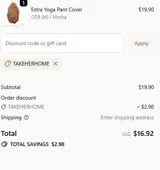 TAKEHERHOME coupon verification screenshot