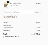 TAKEHERHOME coupon verification screenshot